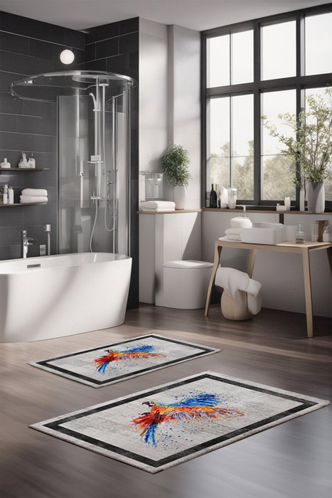Mijölnir Juego de alfombrillas de baño CT-5364, 2 piezas, Multicolor Mijölnir Juego de alfombrillas de baño CT-5364, 2 piezas, Multicolor